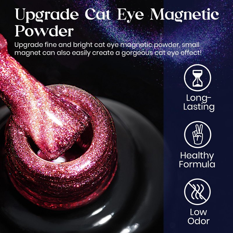 MIZHSE 9D Cat Eye Gel Nail Polish 8x10ML, Dual Color Galaxy Magnetic Nail Polish Gel, Magic Cateye Chameleon DIY Nail Art Manicure Set for Home with Magnet Stick