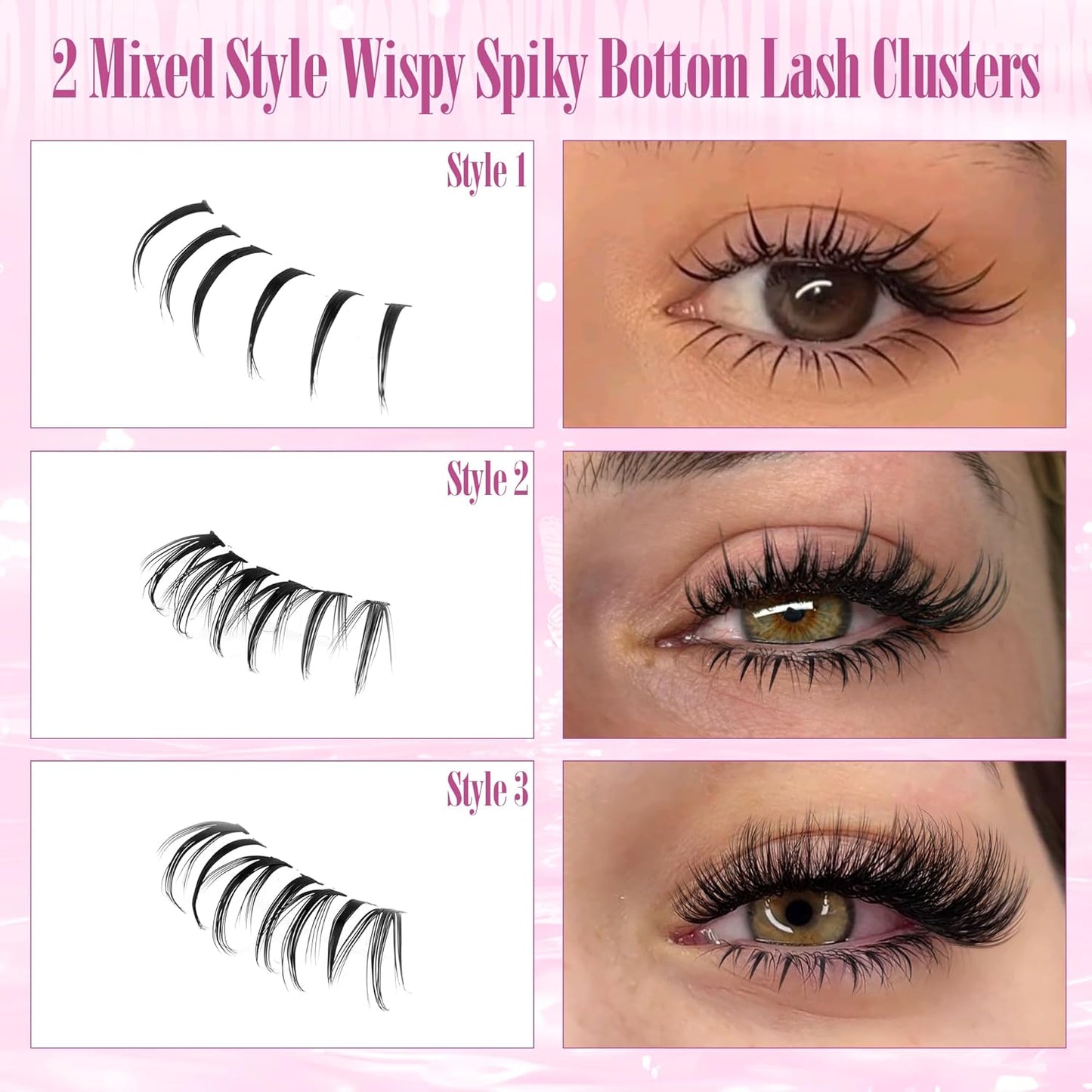 Winifred Bottom Lash Clusters Thick Volume Lower Lash Extension DIY Individual Lashes Bottom Clusters Lashes for Cluster Eyelash Extensions (168pcs)