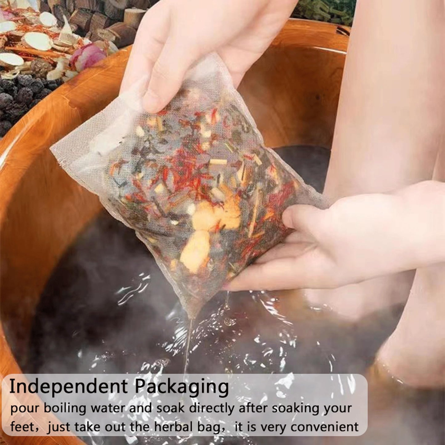 30 PCS Body Herbal Detox Foot Soak to Remove Toxins,Lymphatic Drainage Ginger Feet Soak,Mugwort Foot Detoxing Soak for Dry Cracked Feet Dispel Cold Remove Dampness 泡脚足浴包艾草叶