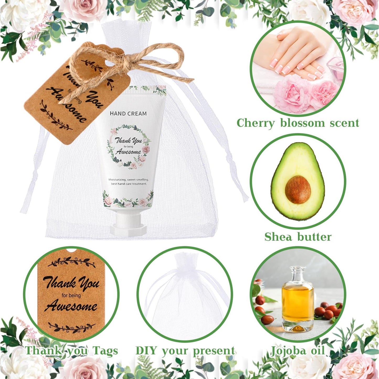 Dansib 48 Sets Employee Appreciation Gifts Thank You Team Gifts Hand Mini Lotion Bulk Inspirational Travel Size Hand Cream for Employee Staff Coworker Team Teacher Party Favors(Classic)