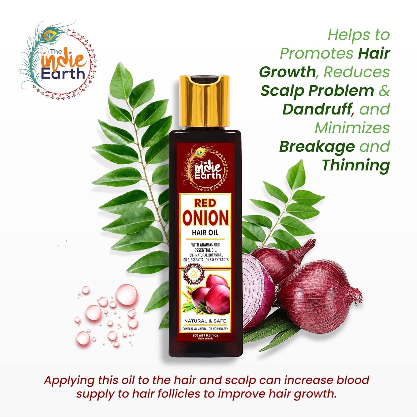 Red Onion Hair Growth Oil - Anti Hair Fall Formula with 29 Natural Herbs & Oils | 200ml