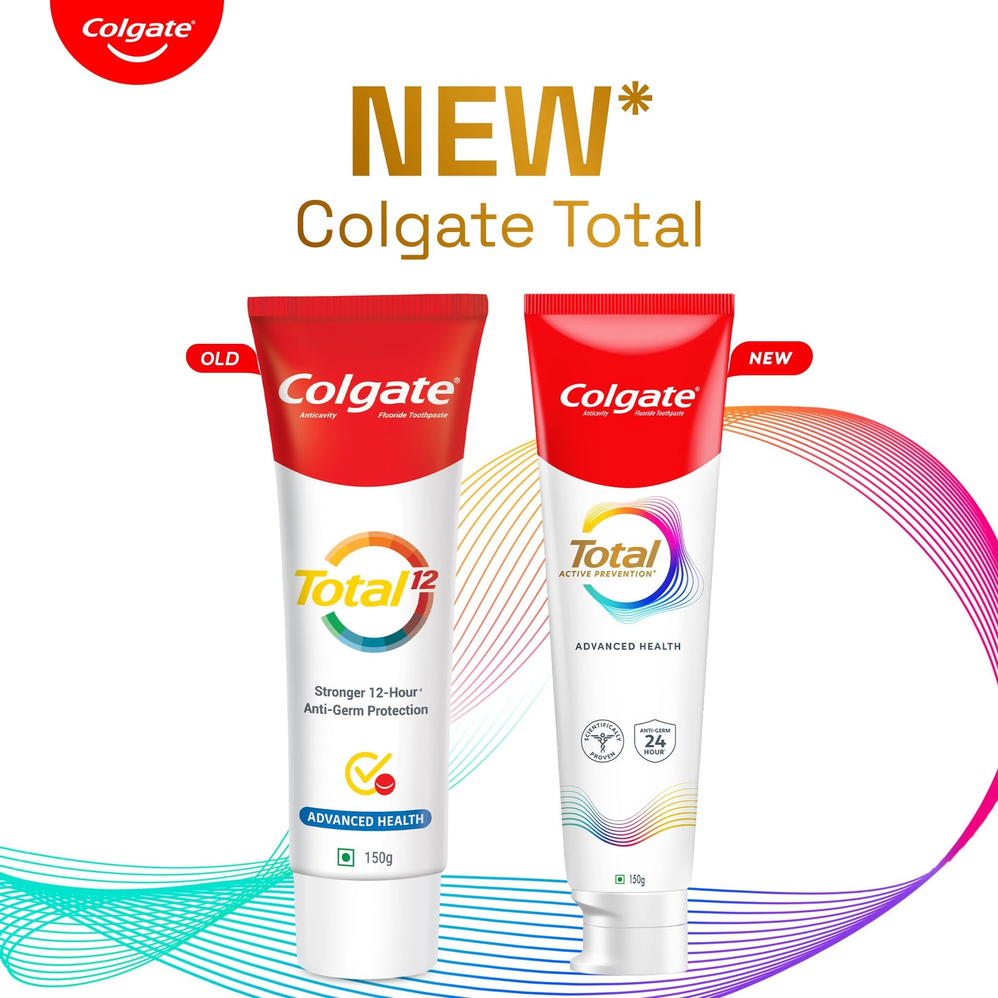 Colgate Total Advanced Health Toothpaste, Toothpaste with 12-Hour Protection, Whole Mouth Health Pack of 4 (120g/4.2oz x 4 = 480g/17oz)