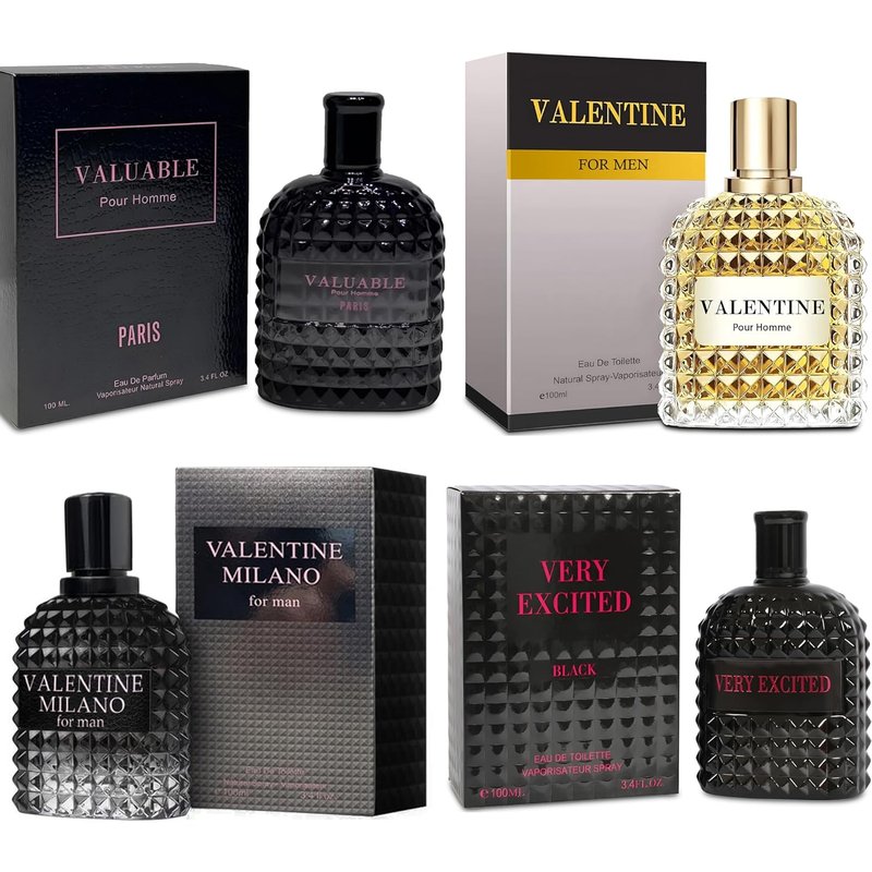 Men's Cologne Gift Set - Vanilla Bourbon, Leather & Amber | 3.4 Fl Oz Each - Luxury Eau de Toilette