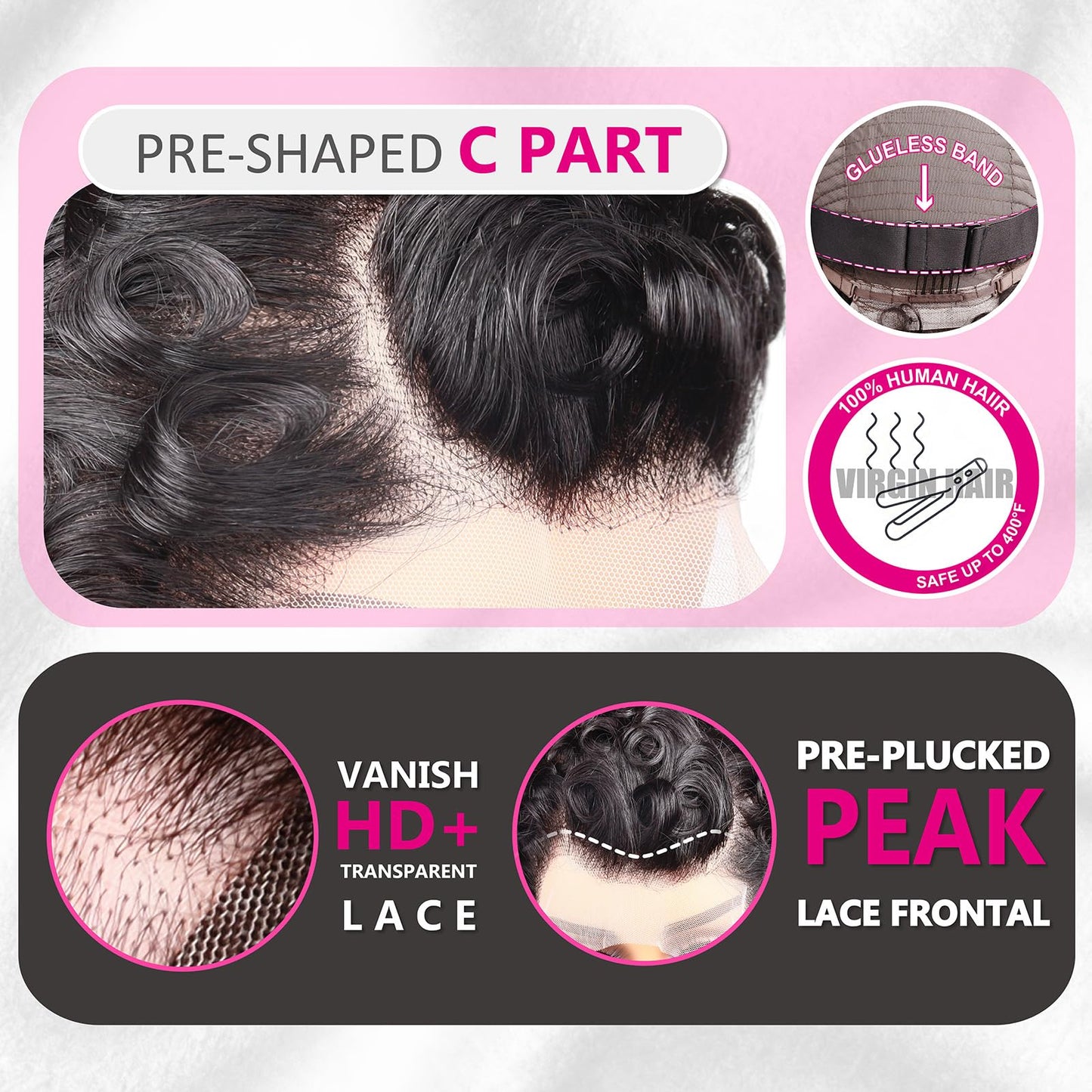 CRYSTALHAIR Short Curly Pixie Cut 13x4 Lace Front Wig 100% Human Hair Wigs, Black 13x4 HD Lace Frontal Wigs Short Layered Curly Glueless Wig Pre Plucked Deep Wave Pixie Cut Human Hair Wigs for Women