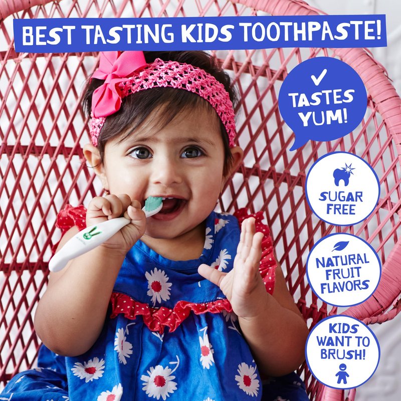 Jack N' Jill Natural Certified Toothpaste for Kids - Fluoride Free Kids & Toddlers Toothpaste, Gently Cleans Teeth, Helps Soothe Gums, 40% Xylitol, BPA Free - Berries N' Cream, 1.76 oz (Pack of 1)