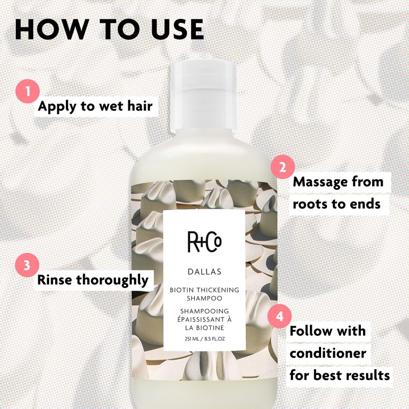 R+Co Dallas Thickening Shampoo | Biotin for Hair Growth, Thickening, + Strengthening | Vegan + Cruelty-Free |