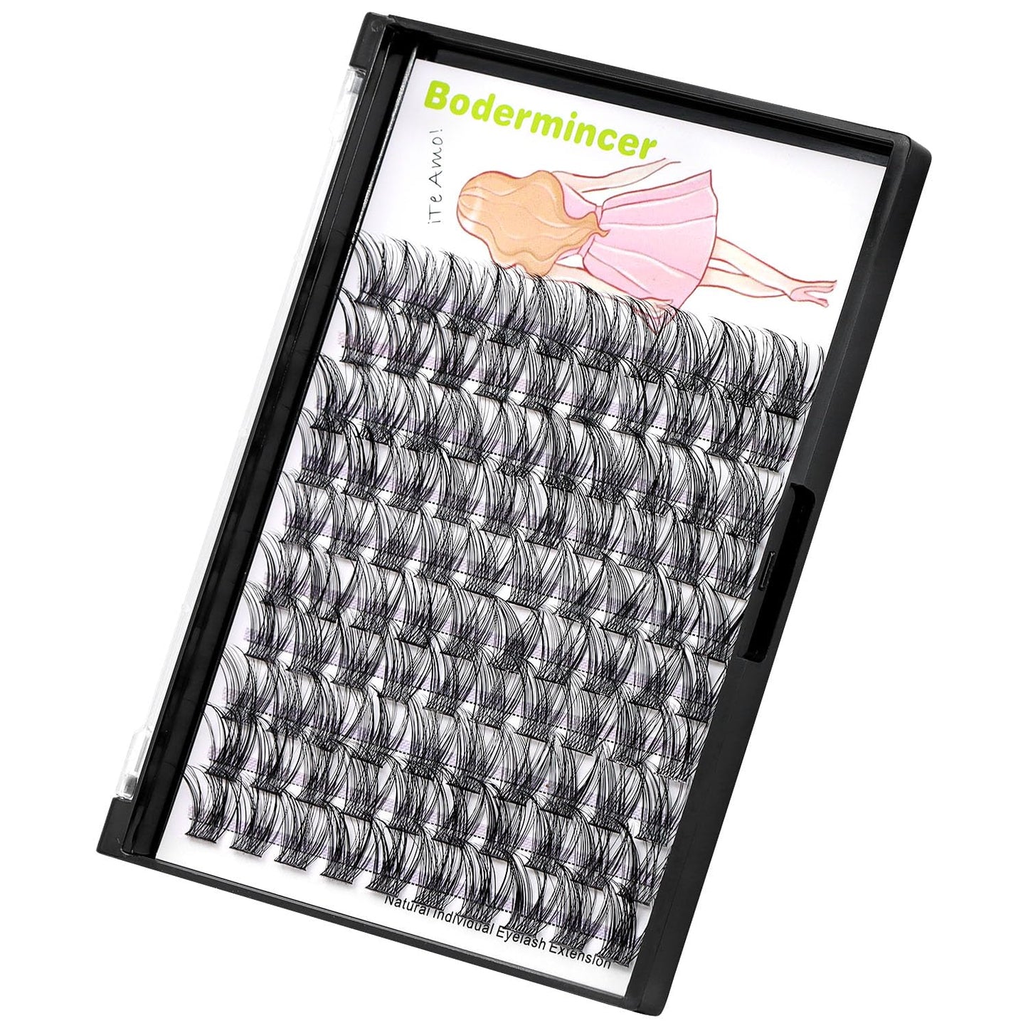 BODERMINCER Wispy Lash Clusters, DIY Individual Lashes Extensions 8-20mm, Natural Fluffy False Eyelash Clusters for At Home Lash Extension Look (14MM)