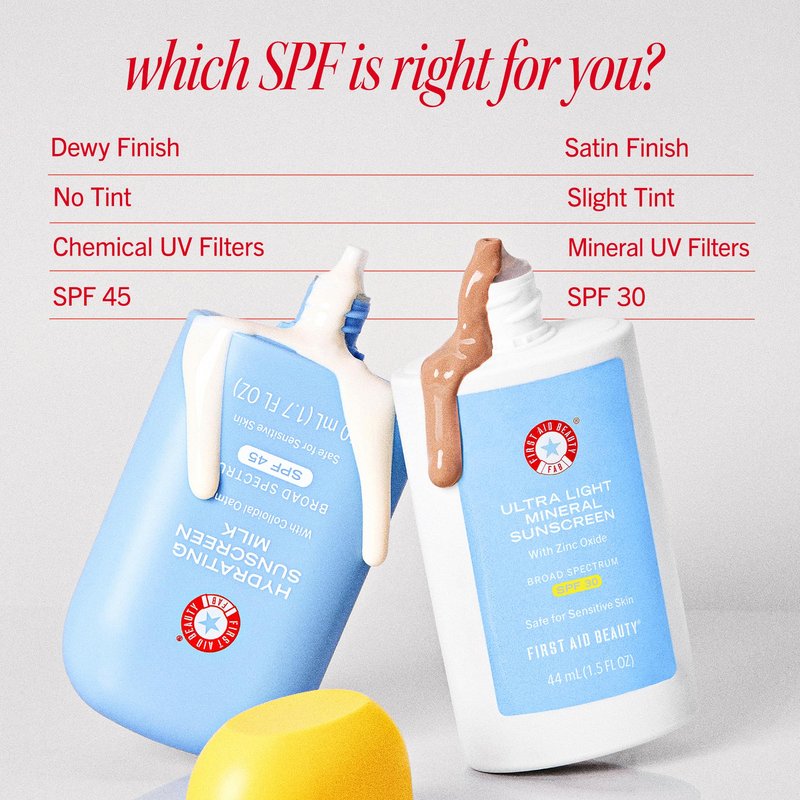 First Aid Beauty Hydrating Sunscreen Milk, Broad Spectrum SPF 45 with Colloidal Oatmeal & Glycerin, 24-Hour Hydration, Organic UV Filters, 1.7 oz