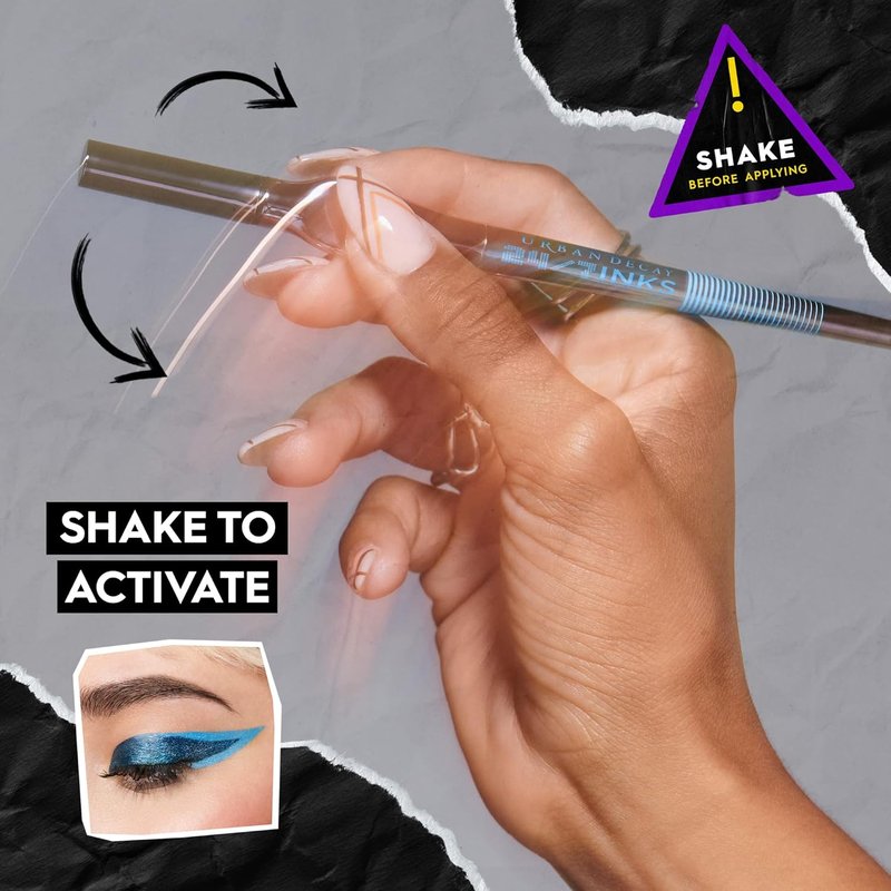 Urban Decay 24/7 Inks Liquid Eyeliner Pen - Water-Resistant, Smudge-Proof, Fine Tip Graphic Liner | Bold Matte & Shimmer Colors - 0.01 fl oz