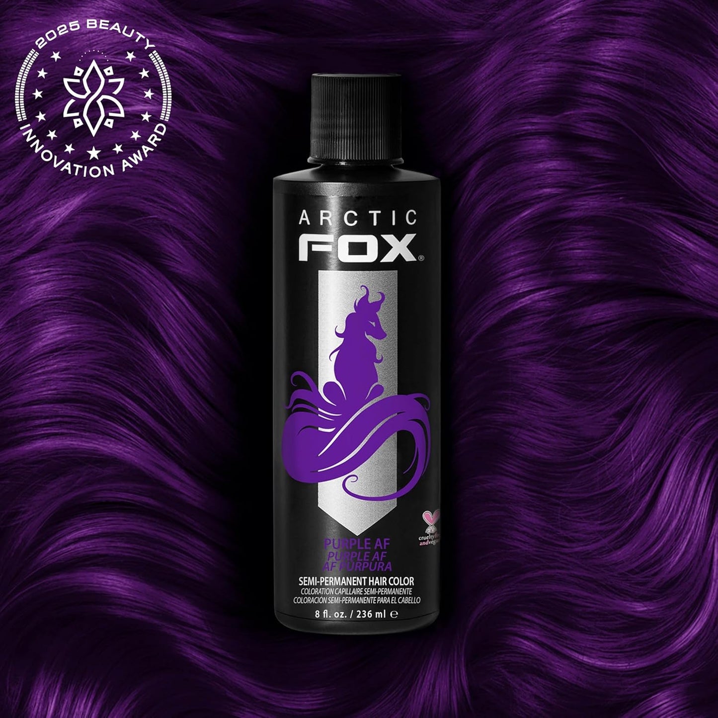 Arctic Fox Semi-Permanent Hair Dye - Purple AF | Vegan, Cruelty-Free, Ammonia-Free - 8 Fl Oz