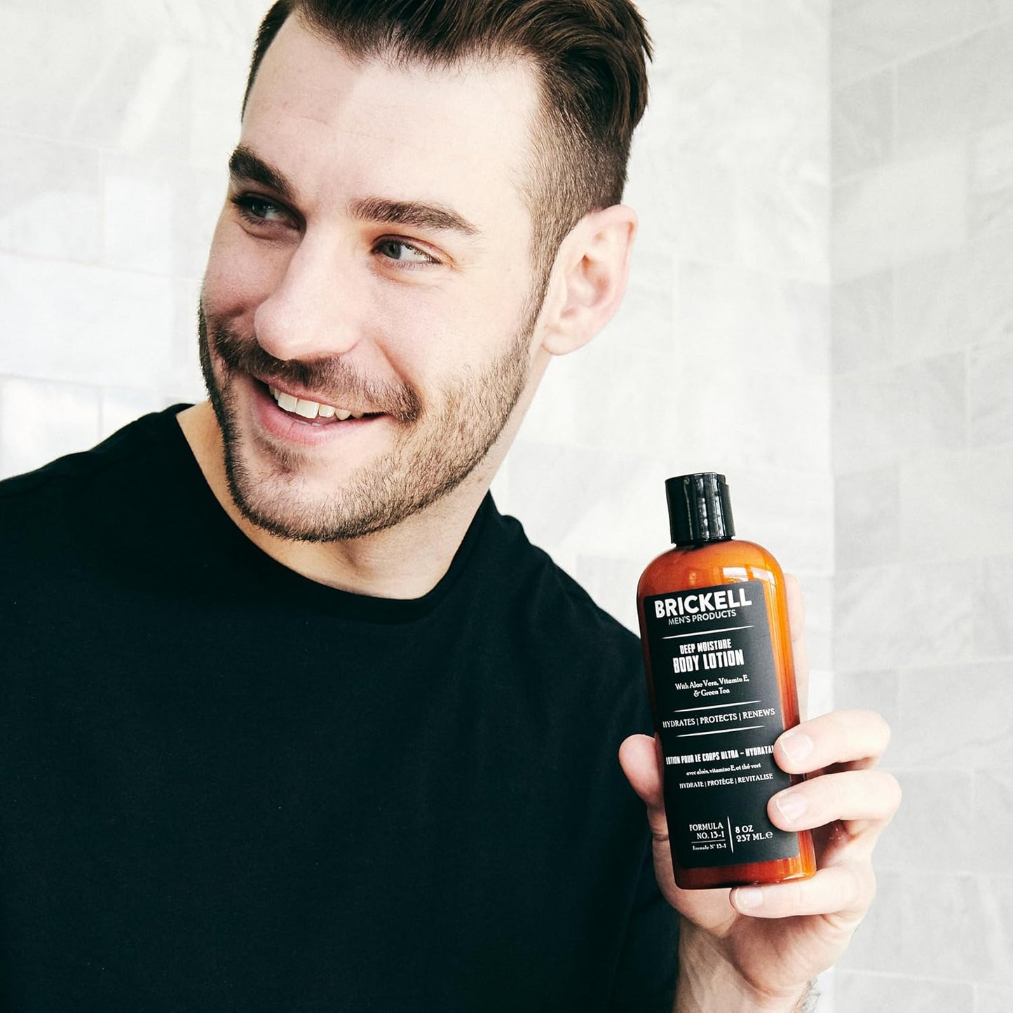 Brickell Men's Deep Moisture Body Lotion - Hydrating Aloe & Jojoba Oil | 8 Oz Scented Moisturizer for Dry Skin