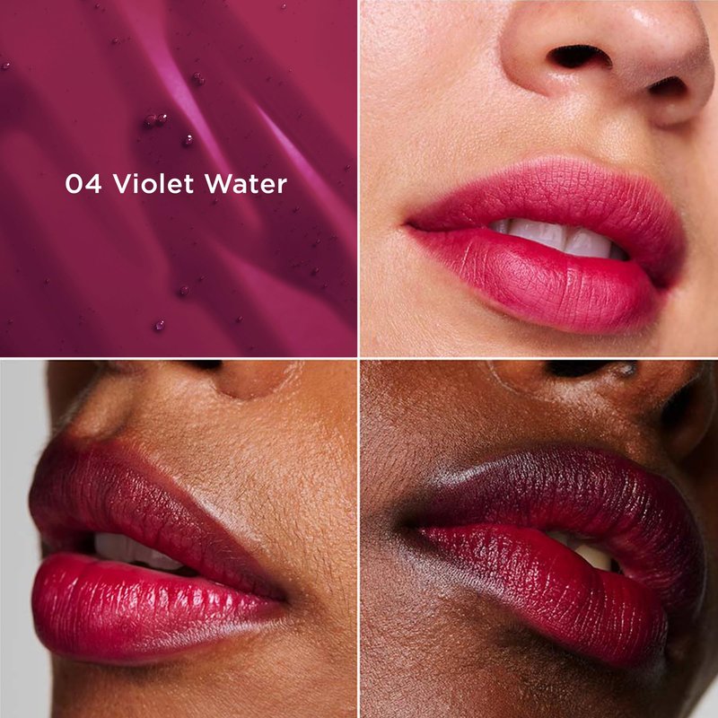 Clarins Water Lip Stain, 04 Violet Water and Lip Oil, 10 Plum Bundle | Buildable, Matte Finish Lip Stain | Sheer, High Shine Finish Lip Oil