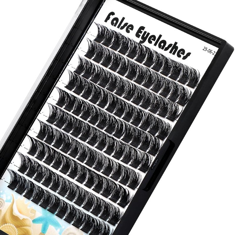 Large Tray- 10-20MM Available 120 Pcs D Curl Cluster Eyelashes Makeup Volume Eye Lashes Extensions Natural Long Wide Stem Individual False Eyelashes (14mm)