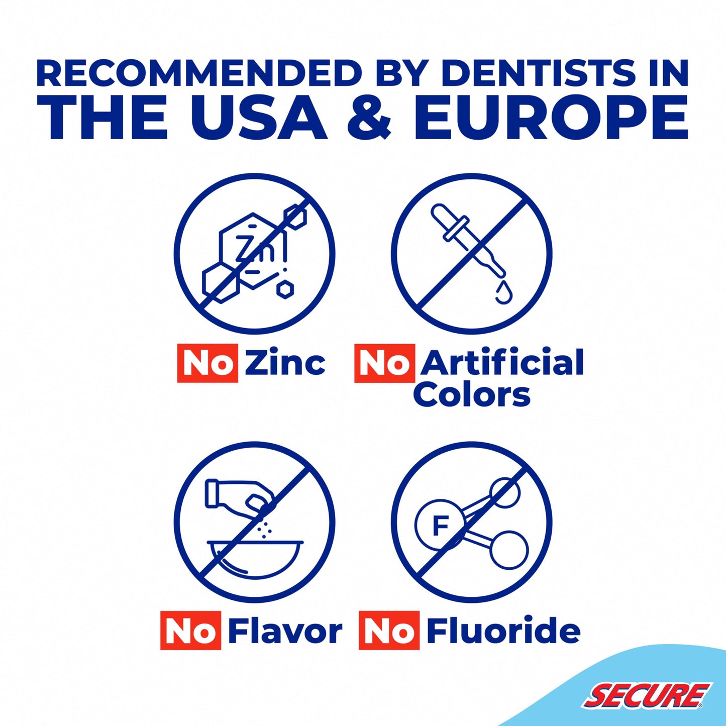 Secure Denture Adhesive Cream for Uppers, Lowers & Partials – Waterproof Seal & Zinc Free – Food Grade Ingredients - Less Adhesive, More Hold - Tube Lasts Up to 8 Weeks - 1.4 oz (5 Pack)