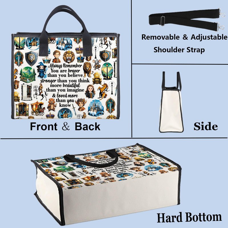 WZMPA Fantasy Realm Makeup Bag Mystic Realm Fans Gift You Are Braver Stronger Beautiful Than You Know Enchanted Land Zipper Bag (Always Realm BG)