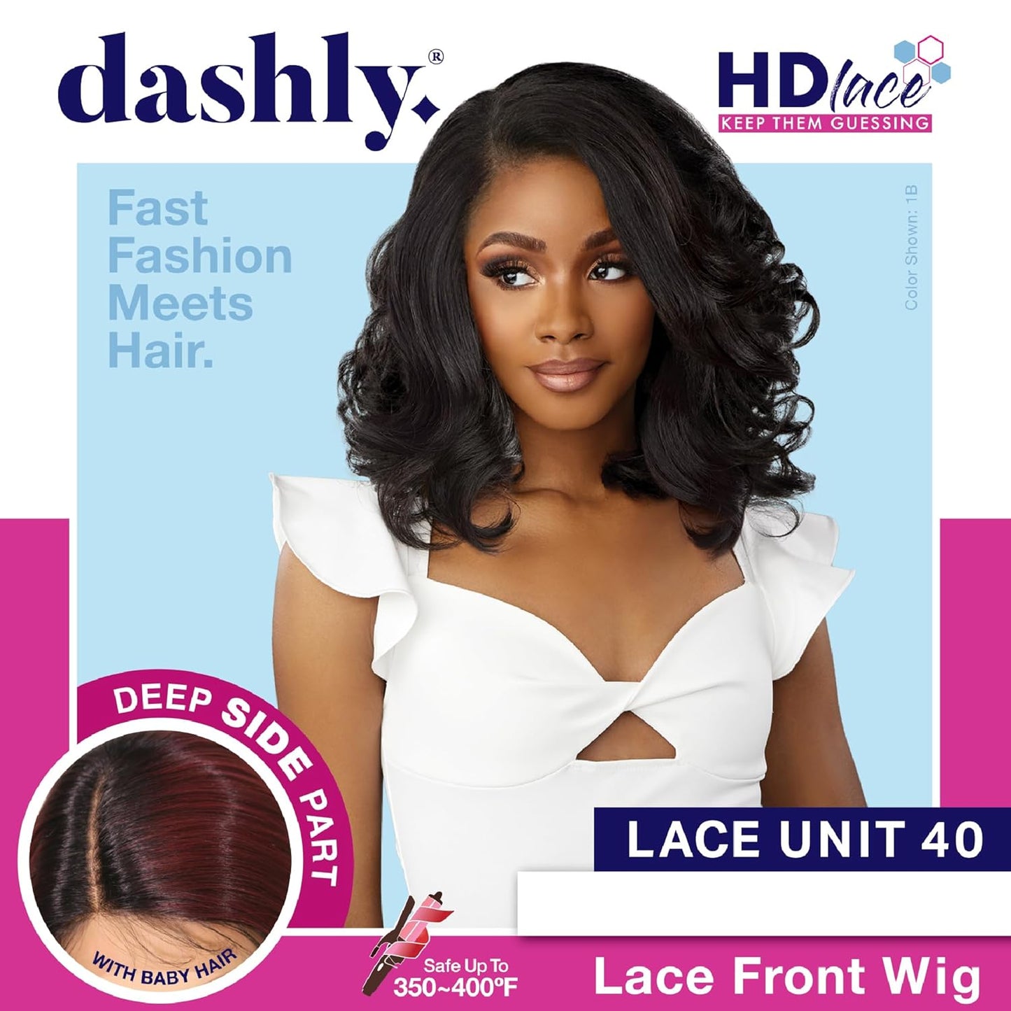 Sensationnel Dashly Lace Front Wig - Unit 40 Hand-Tied Synthetic Lace Part | Ear-to-Ear, Color CH30