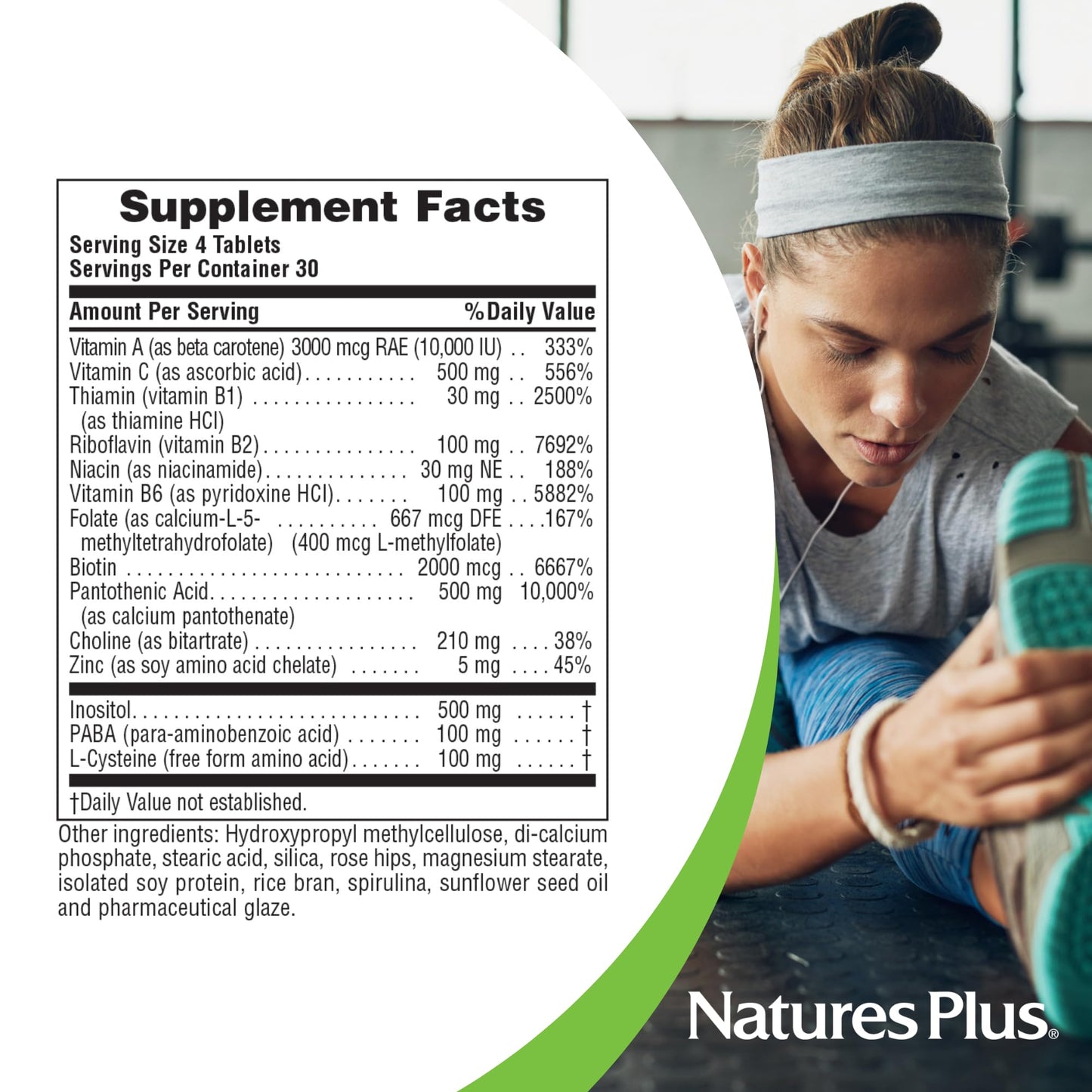 NaturesPlus Ultra Hair - 120 Sustained Release Mini Tablets - Supports Healthy Hair Growth - For Men & Women - Gluten Free - 30 Servings