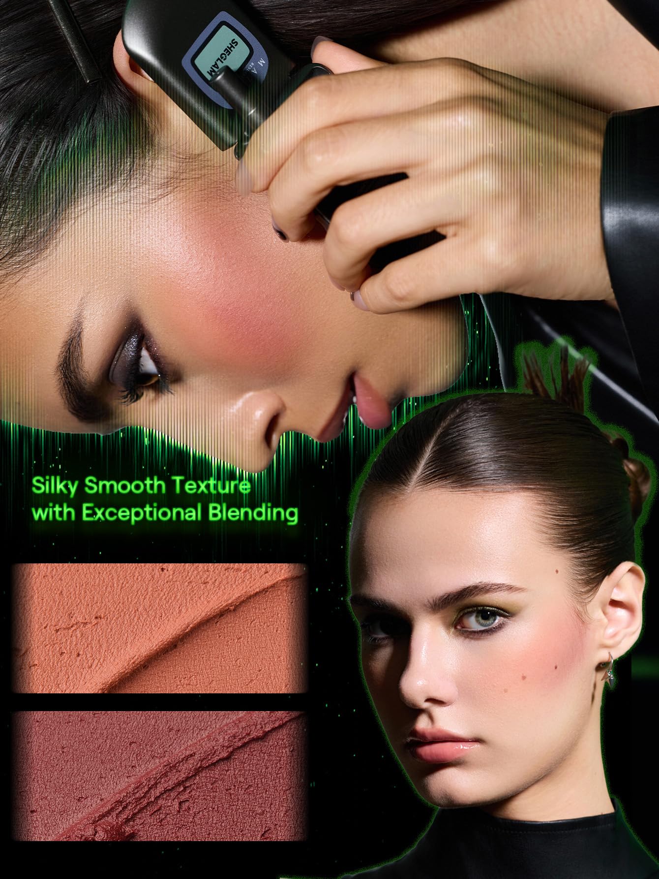SHEGLAM The Matrix Going Digital Two-Tone Blush Lightweight Buildable Soft Blush for Cheek