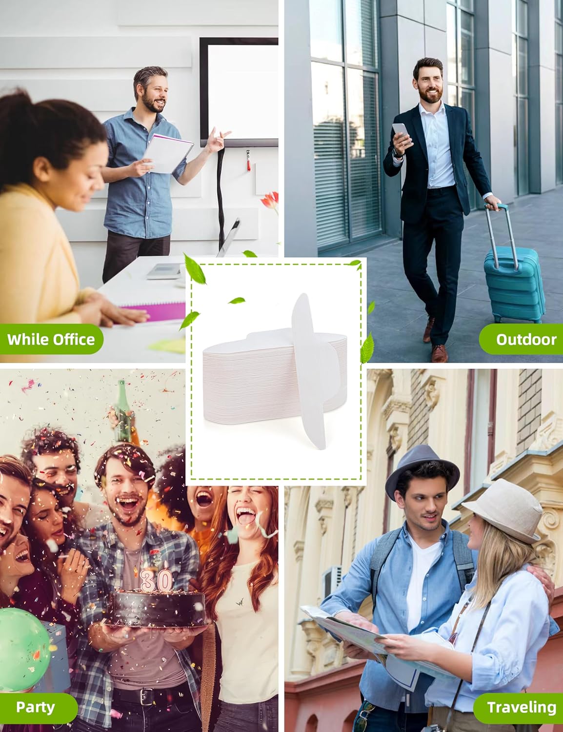 Disposable Collar Protectors - Self-Adhesive Sweat Pads for Shirts | 80 PCS Invisible Neck Liner for All-Day Freshness