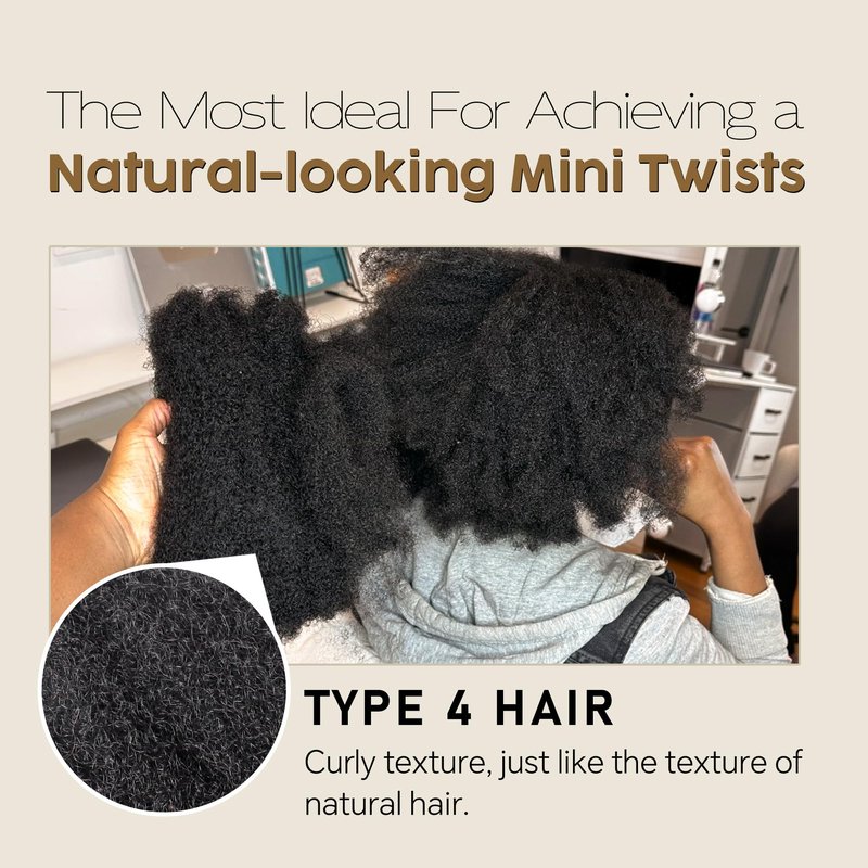 Afro Kinkys Bulk Human Hair -100% Real Human Hair for Mini Twist, Braiding, Loc Extensions & Crochet, Kinky Curly Hair Bundles, Natural Afro Bulk for Dreadlocks(1B, 16 Inch(Pack of 1))