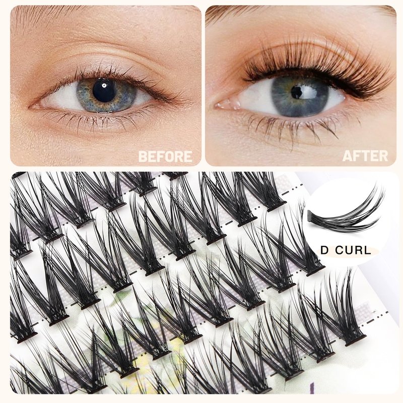 3D Individual Eyelash Extensions - Soft Black C Curl | 0.07mm Thickness, Mixed Lengths 8-16mm (5 Packs)