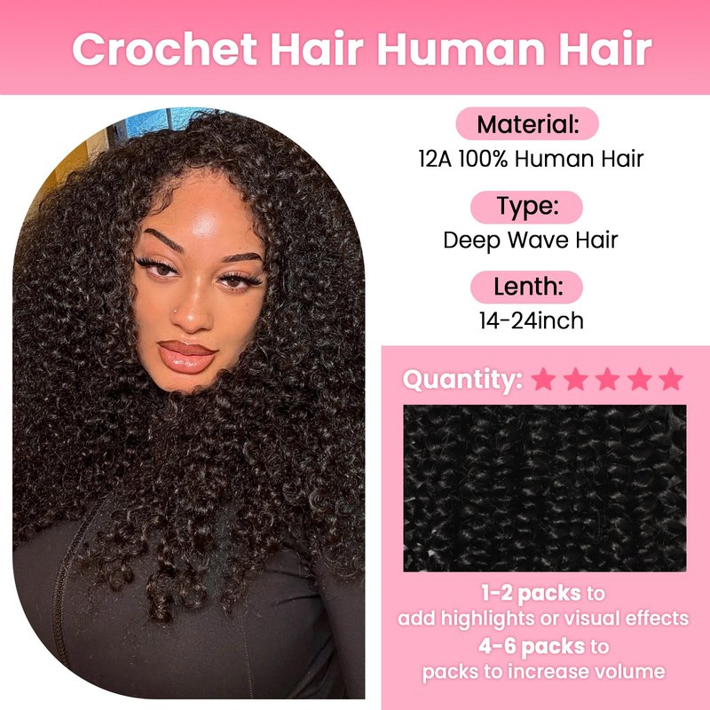 WOWANGEL Extensions Human Hair,12,Natural Black (1B)
