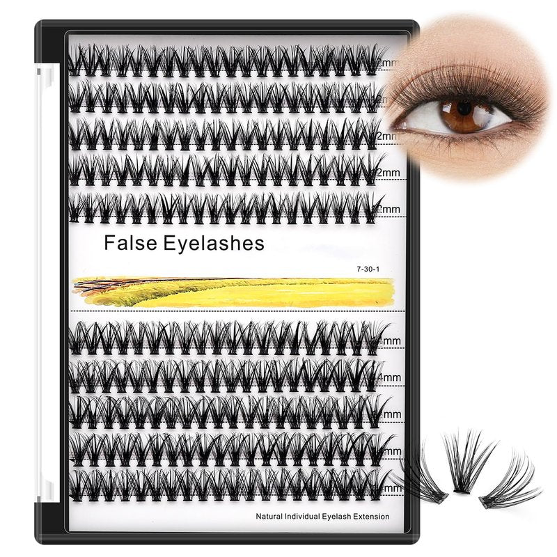 False Eyelashes Kit - 200pcs 7D/10D/20D/30D/40D/50D D Curl Individual Eyelash Extensions | Easy Grafting 8-20mm