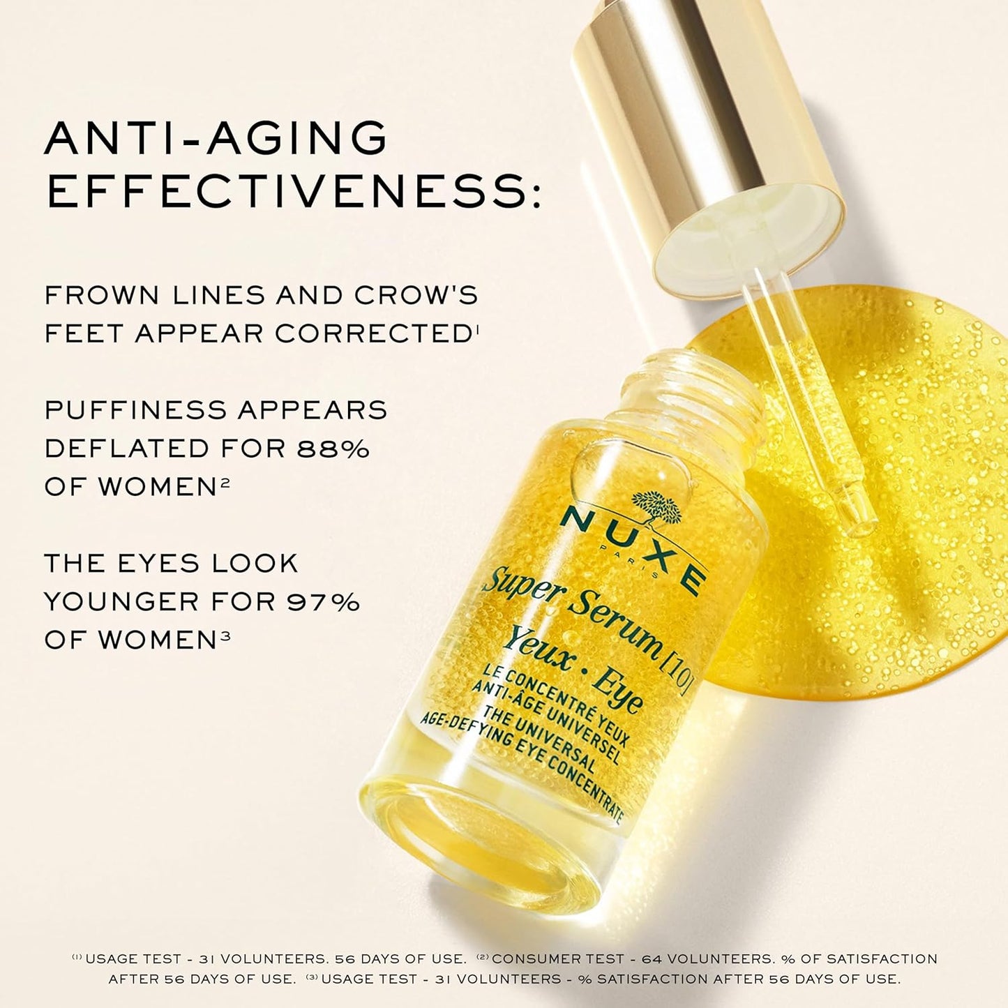 NUXE Super Serum Eye - Anti-Aging Eye Serum with Hyaluronic Acid & Botanical Caffeine | 0.5 fl oz