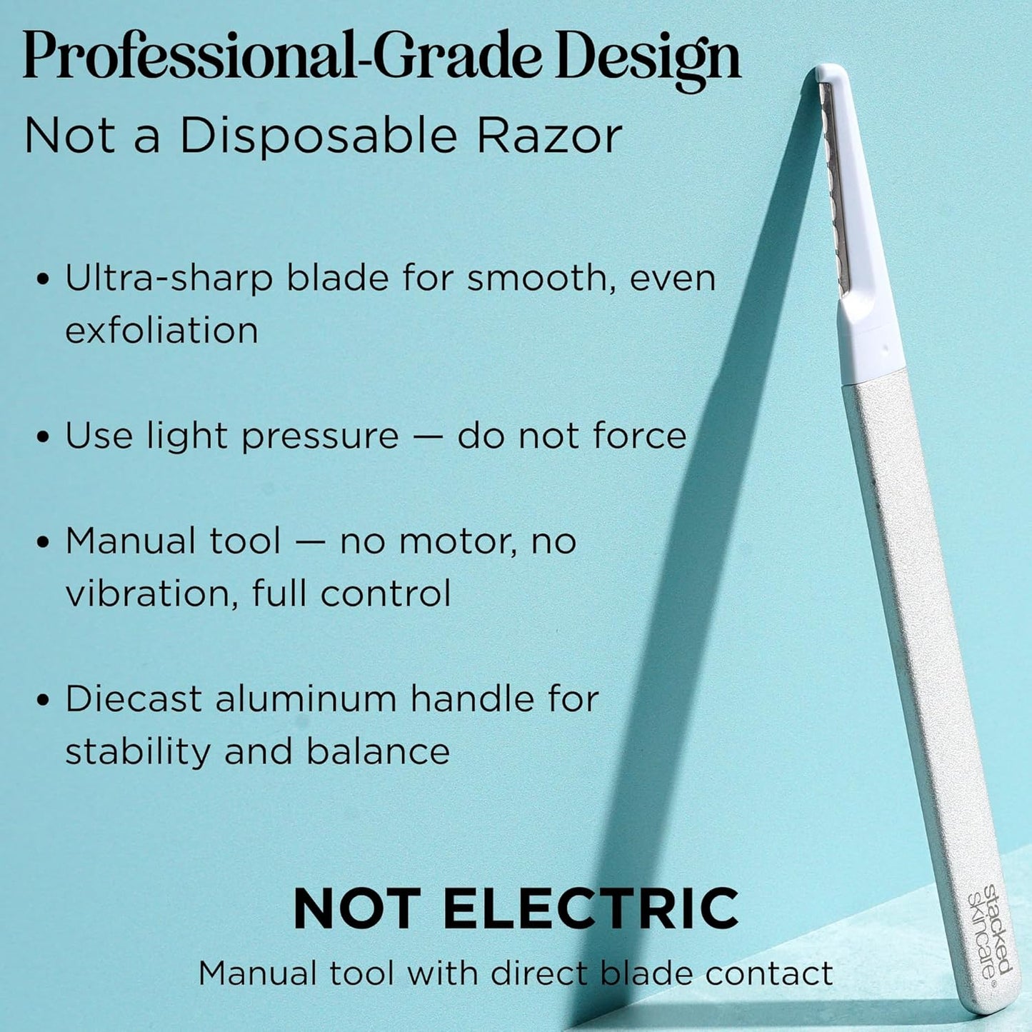 Professional Dermaplaning Tool - Precision Exfoliation for Smooth Skin | Refillable Blades & Aluminum Handle