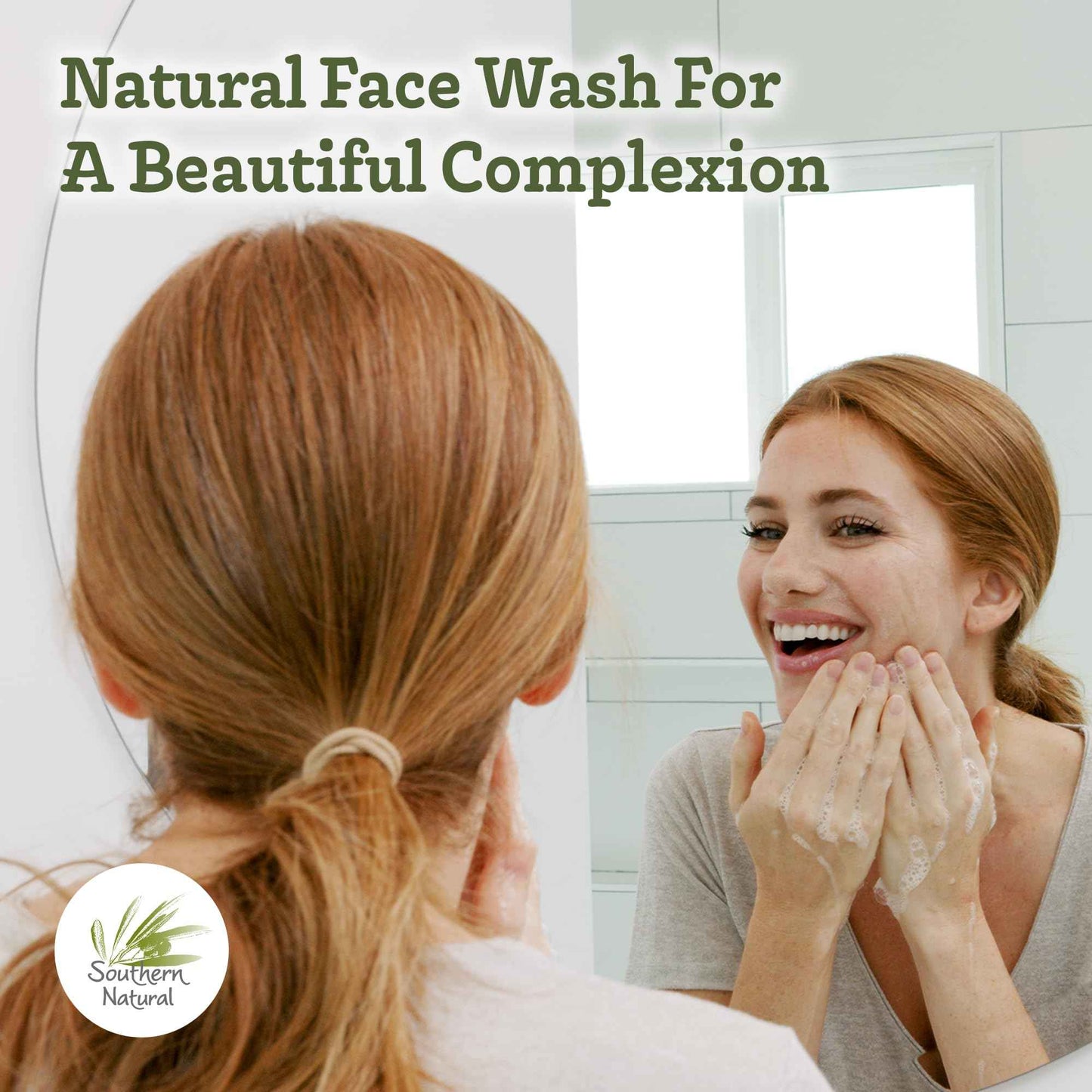 Southern Natural Handmade Goat Milk Soap Bar - Nourishing Cleanser for Dry and Sensitive Skin, Homemade Face & Body Wash with Rosemary Mint, Spearmint Essential Oil, 2-Pack (4-4.5 oz)