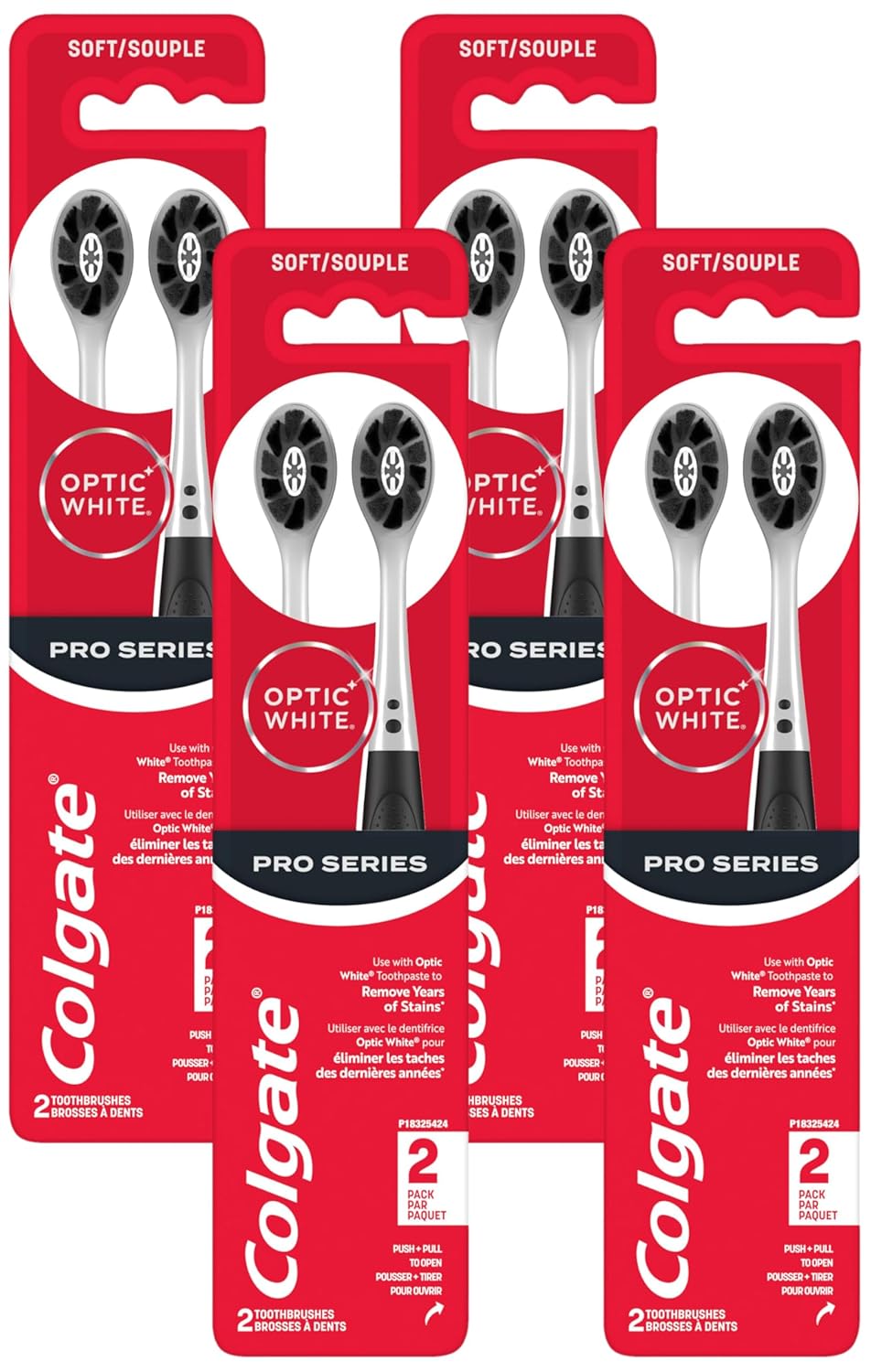 Colgate Charcoal Toothbrushes - Soft Bristles for Whitening & Stain Removal | Pack of 8