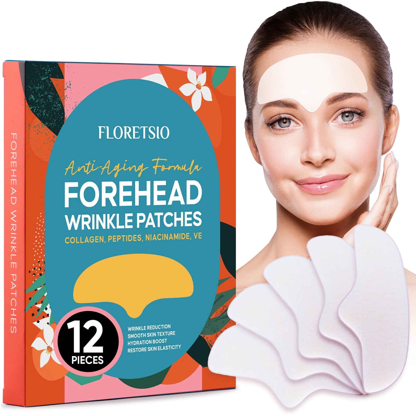Forehead Wrinkle Patches Overnight: Anti-Wrinkle Facial Masks, Face Tape with Hydrolyzed Collagen - Forehead Lines Remover for Smoothing Fine Lines