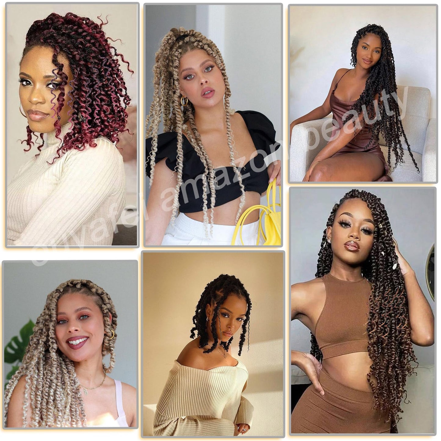 Boho Style Passion Twist Hair 22inch Long Pre-Twisted Crochet Goddess Passion Twist Hair 8Pack Pre Looped Curly Crochet Hair Bohemian Ombre Brown Blonde New Passion Twist Crochet Hair for WomenT27/613