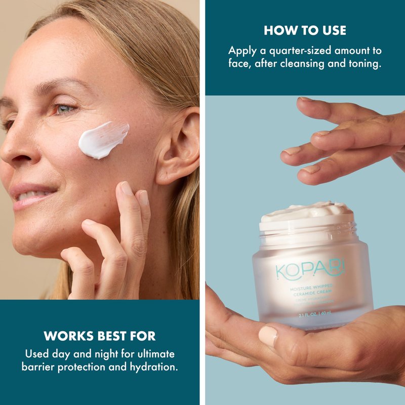 Kopari Moisture Whipped Ceramide Cream | Hydrate and Restore | Vegan Ceramides and Moisture-Retaining Hyaluronic Acid | 2.1 oz