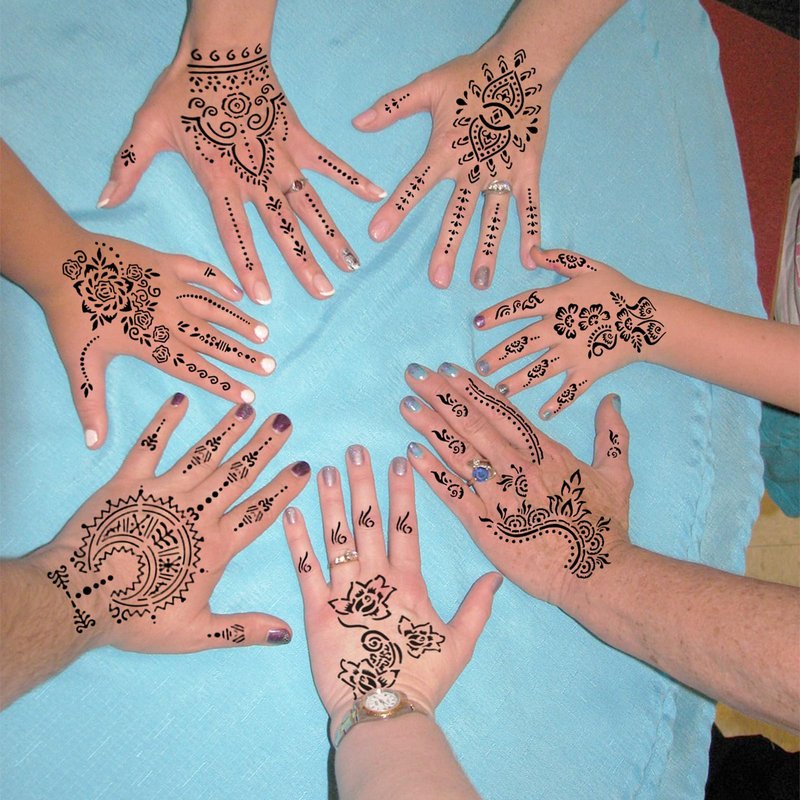 Henna Tattoo Stencils Kit for Hand, 24 Sheets Indian Arabian Temporary Tattoo Template Mehndi Stencil Stickers