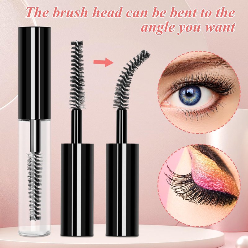 Adecco LLC AHIER 10 pcs 4ML Reusable Empty Bottle Tube Container for Eyelash Growth Oil/Mascara with Brush for Home and Travel (10p)…