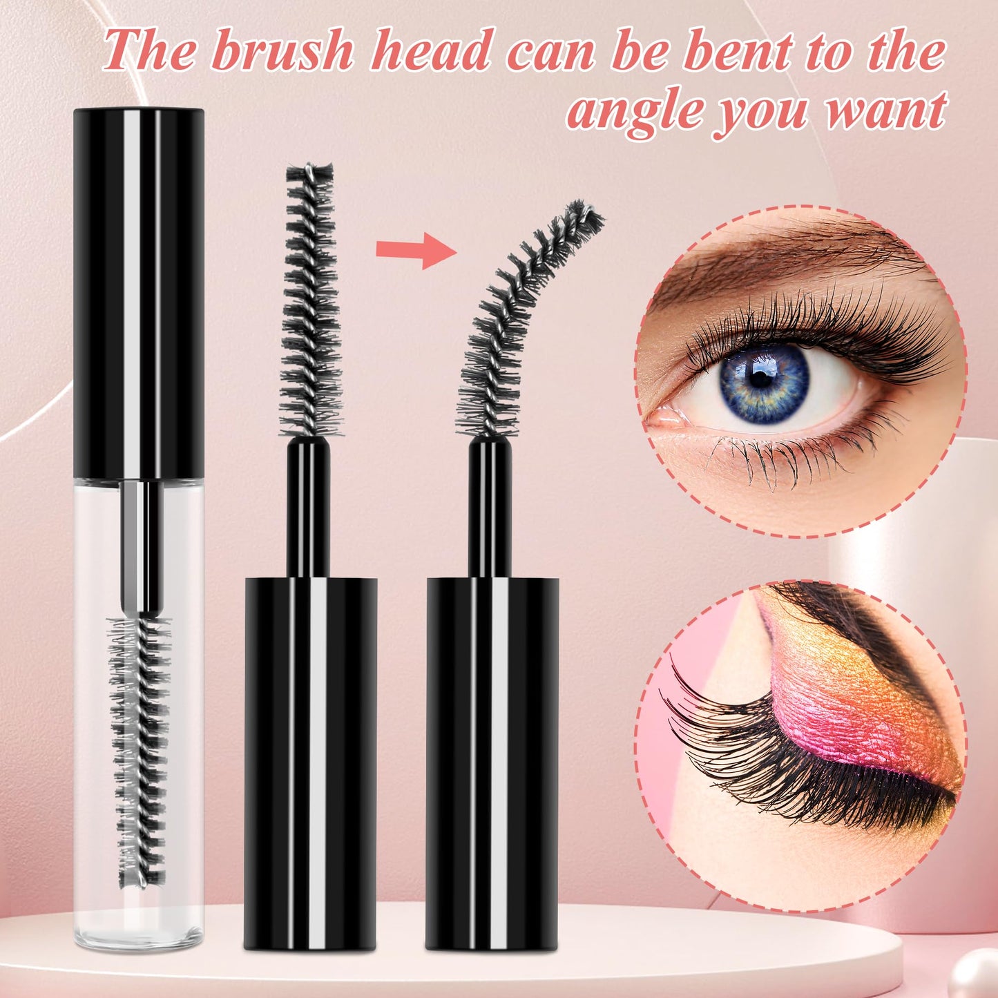 AHIER 20 pcs 4ML Reusable Empty Bottle Tube Container for Eyelash Growth Oil/Mascara with Brush for Home and Travel (20p)