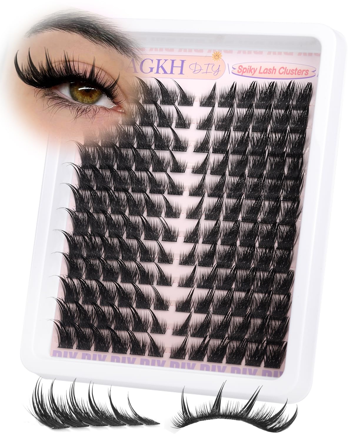 YDAGKH Lash Clusters Fox Eye Spikes Eyelash Extension Wispy Manga Cluster Eyelashes Fairy Spiky Cluster Eyelash Extensions 144Pcs Cat Eye Individuals Lashes Long DIY Volume Anime Lash Extension