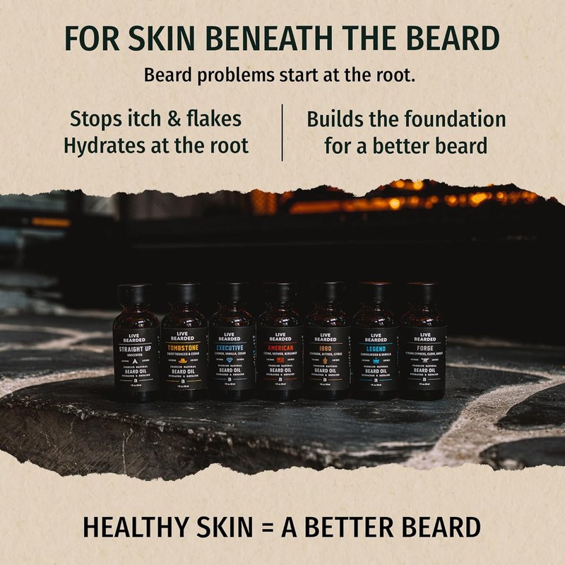 Beard Oil for Men - All-Natural Jojoba for Healthy Hair & Skin | 1 fl oz - 1880 Bourbon Citrus Scent