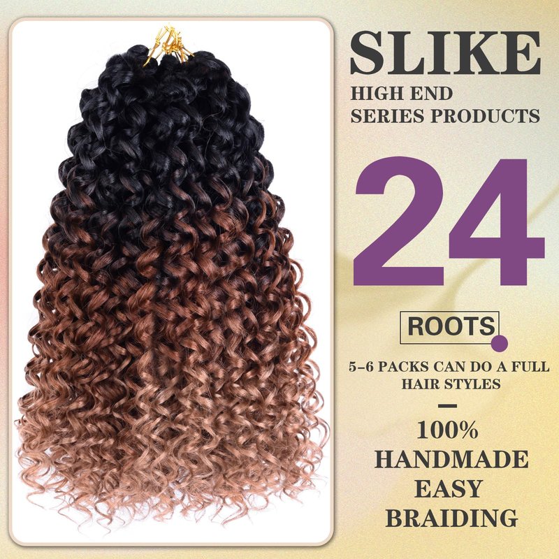 Silke Curly Gogo Curl Ocean Wave Crochet Braids Hair 6 Pack Water Wave Hair Extensions For Women (1B/30/27, 14)
