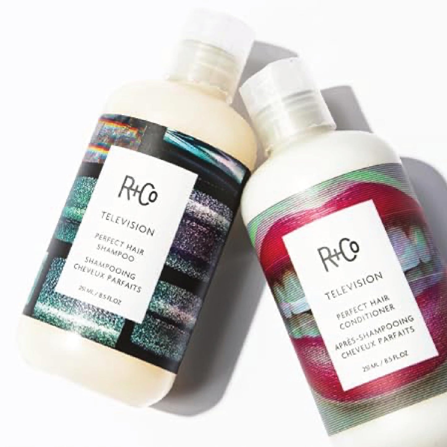 R+Co Television Perfect Hair Shampoo and Conditioner Travel Set – Smooths, Adds Shine & Volume - All-in-One Care for Shine, Body & Strength – Sulfate-Free & Vegan - TSA Approved - 2oz (Pack of 2)