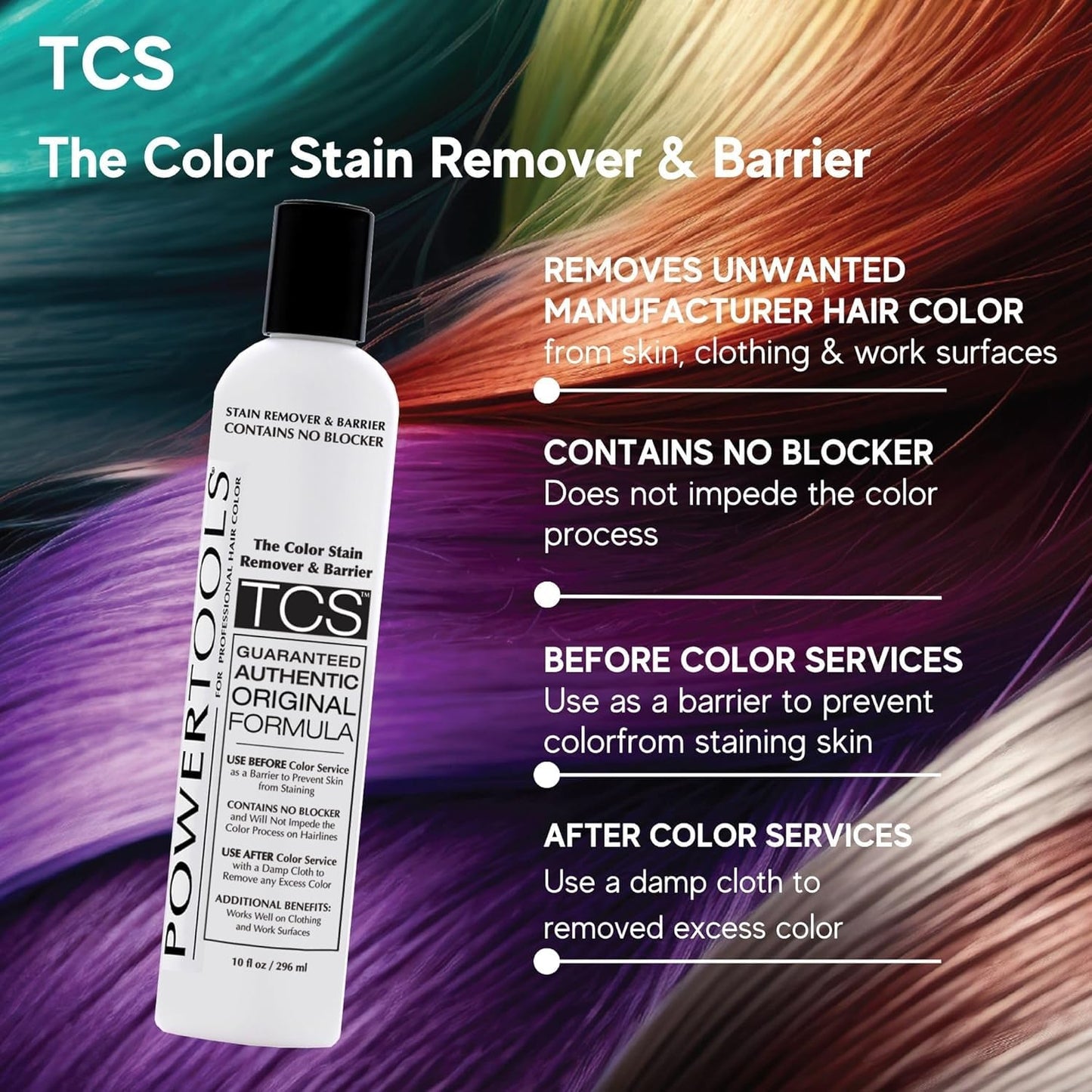Color Stain Remover - Original PowerTools TCS 10 oz | Barrier for Hair Color Application | Pack of 3