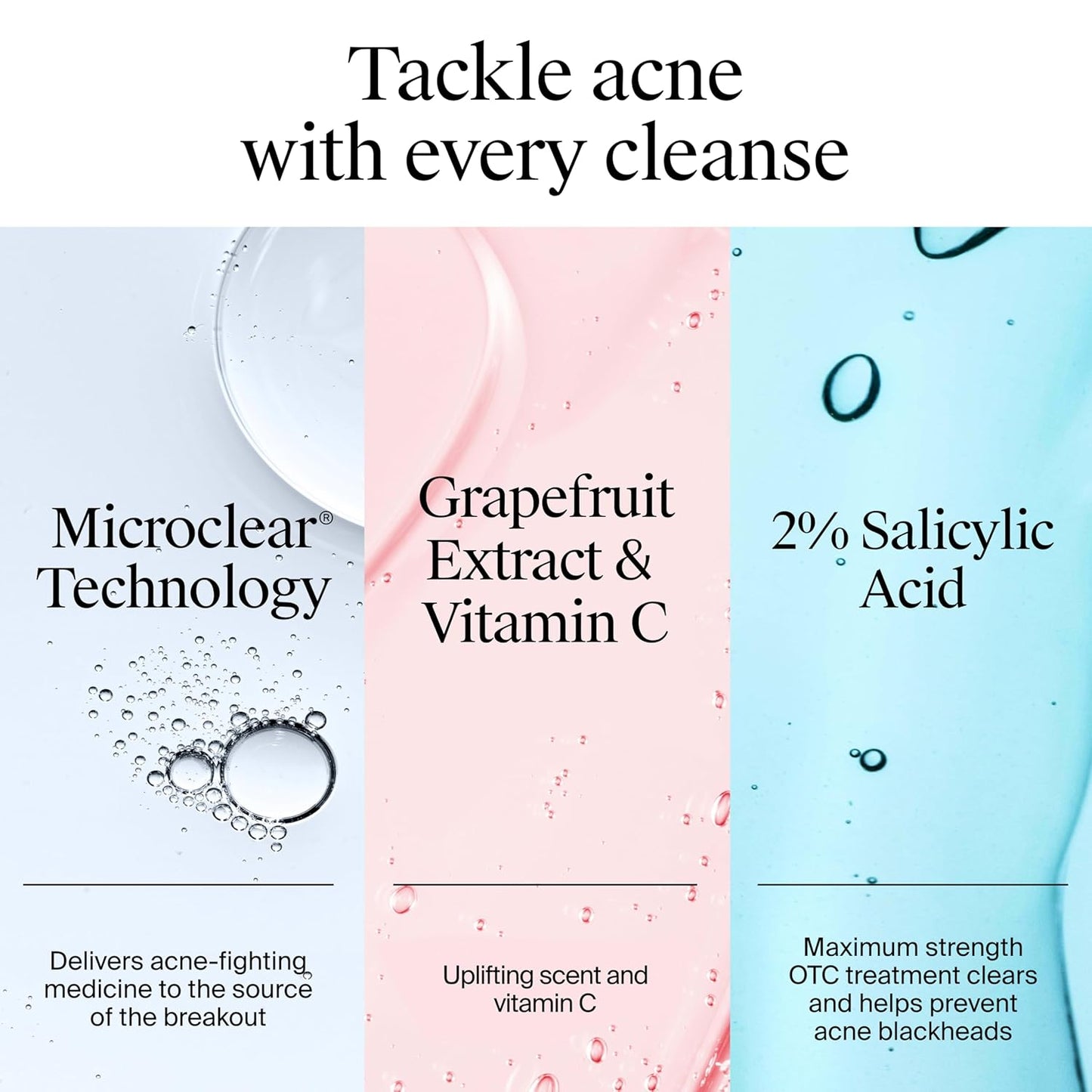 Neutrogena Oil-Free Pink Grapefruit Acne Wash - 2% Salicylic Acid & Vitamin C | 6 fl. oz, 3 Pack