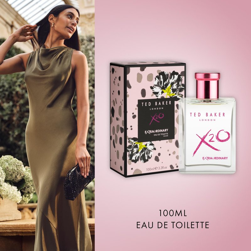 Ted Baker X20 Extraordinary Her Eau de Toilette Fruity Floral Perfume for Women with Grapefruit, Magnolia & Musk Elegant, Sophisticated, Long Lasting Scent For Her 3.38 oz