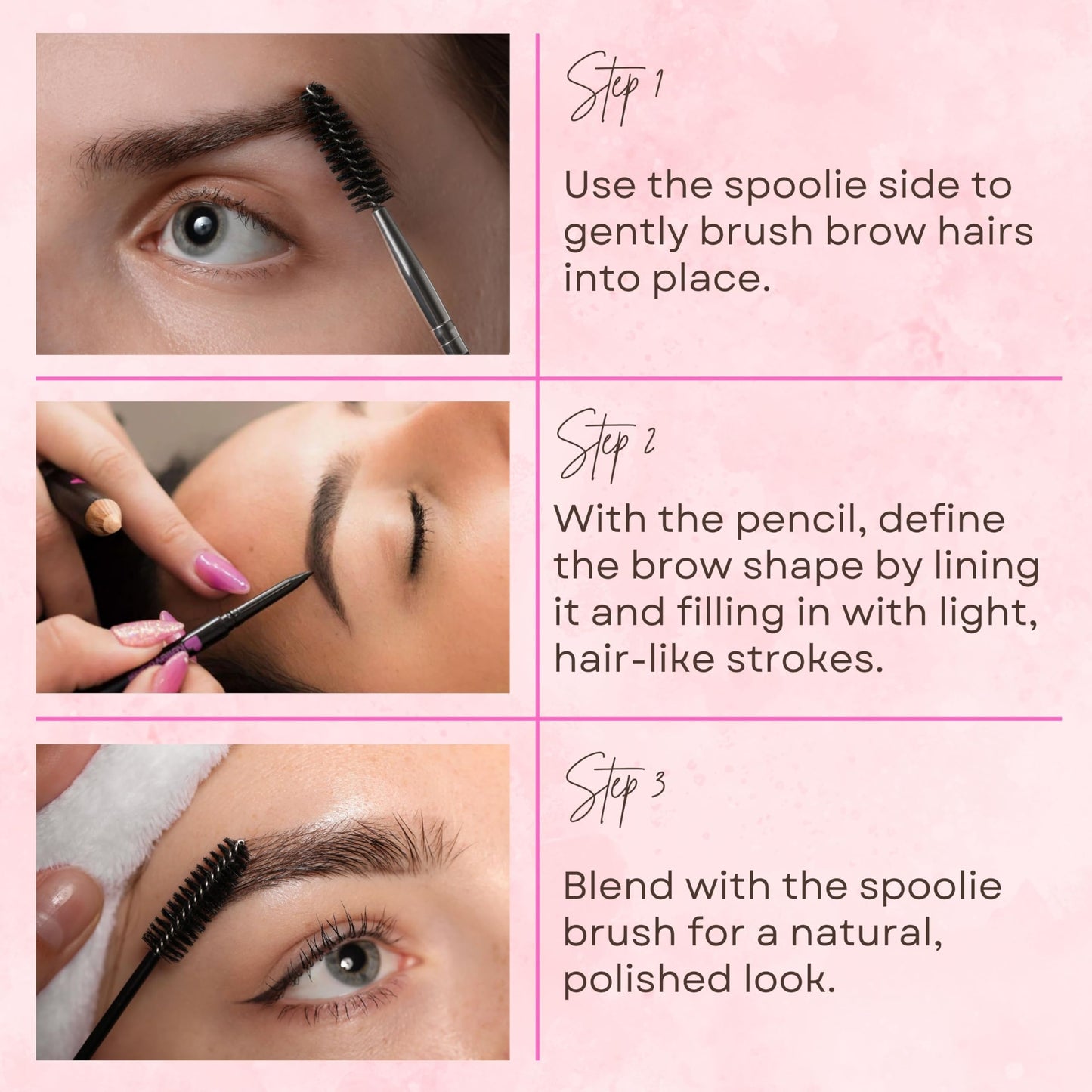 Kelley Baker Brow Defining Pencil, Micro-Thin Tip for Precise Hair-Like Strokes and Shaped Brows, Smudge-Resistant Long-Lasting Formula, Built-In Spoolie for Natural Soft Defined Brows, (Brown)