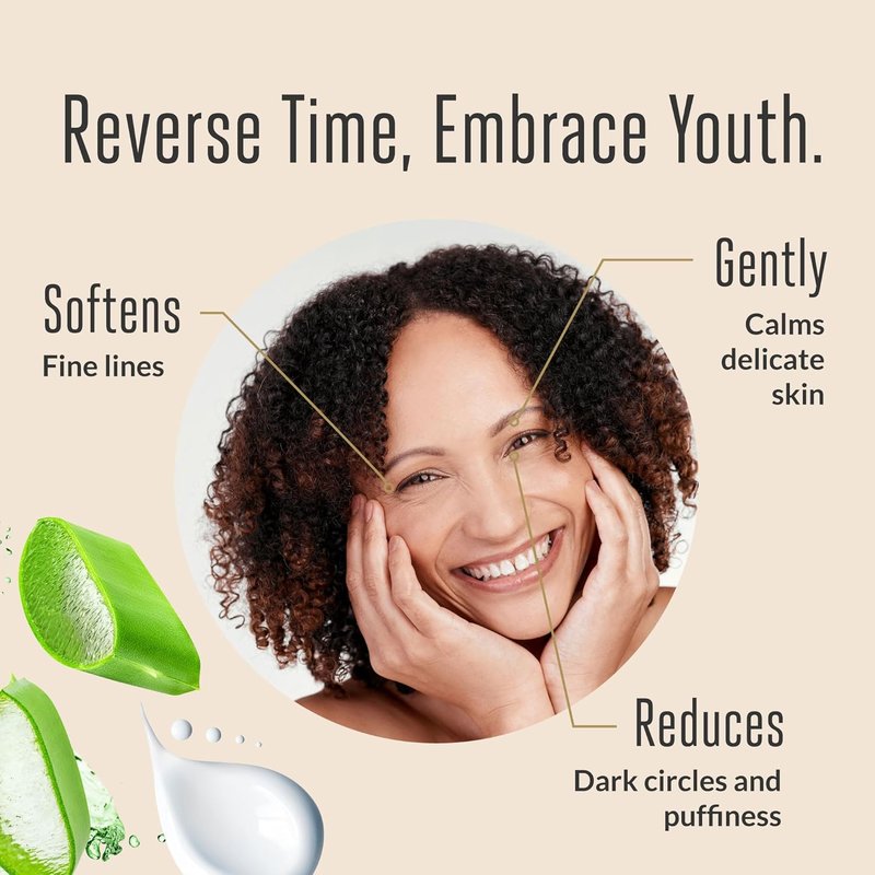 Eye Cream for Dark Circles & Puffiness - Anti-Aging Formula with Aloe, Niacinamide & Hyaluronic Acid | 1 fl oz