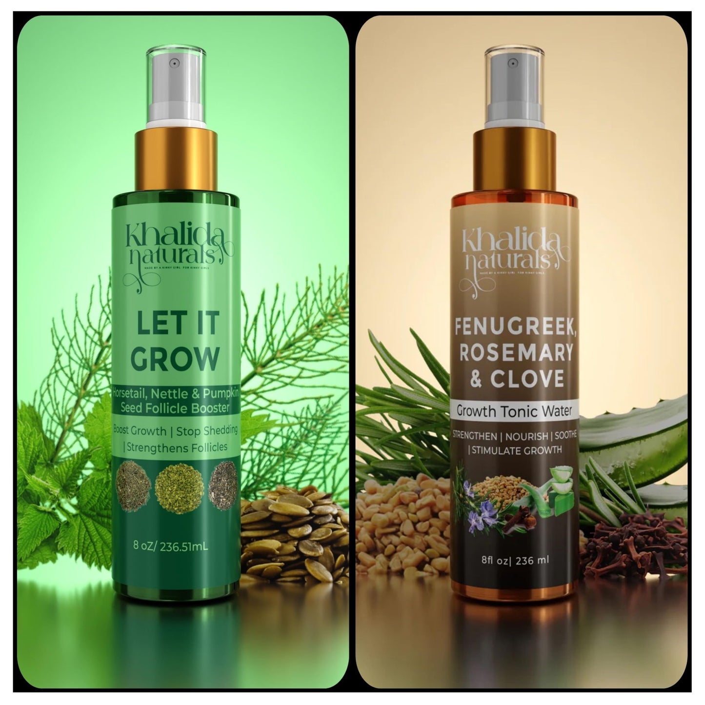 Let It Grow Hair Growth Spray – Horsetail, Nettle & Pumpkin Seed Follicle Booster | Strengthens Roots, Reduces Shedding & Stimulates Growth | Natural Scalp Tonic for Thicker, Healthier type 4 4C Hair