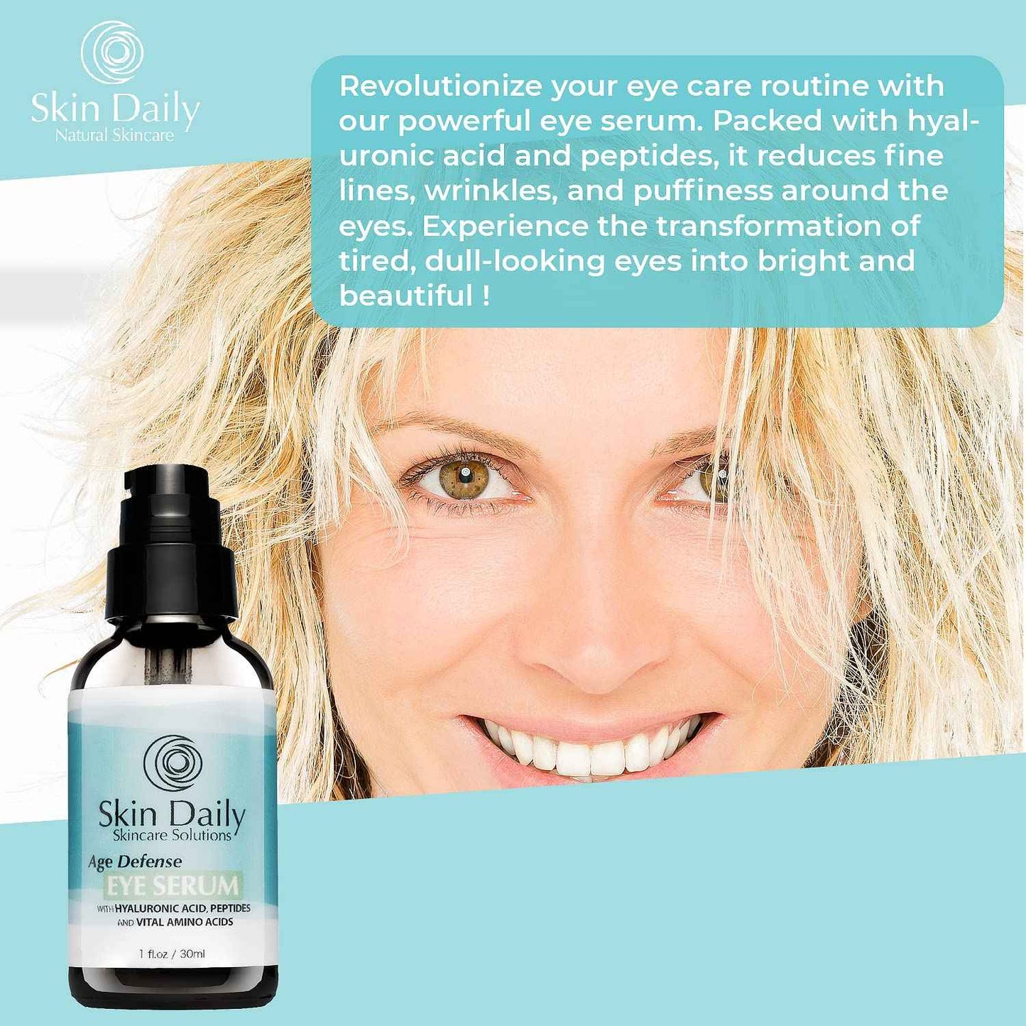 Skin Daily Eye Cream for Dark Circles and Puffiness - Brighten and Revitalize Your Eyes with Our Magical 1oz Serum Treatment - Say Goodbye to Tired-Looking