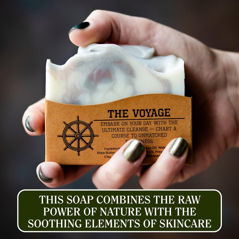CompassSoap The Voyage | Natural Bar Soap for Men & Women | Body & Face Soap Bar for Women and Men | Minimalist & Gentle Lather | Natural Bath Soap, Paraben & Phthalate Free | 5 oz, Pack of 2