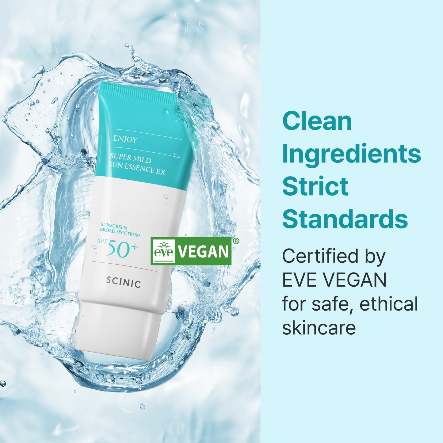 SCINIC Enjoy Super Mild Sun Essence EX 1.69 fl oz(50ml) SPF 50+ | Lightweight, Fast-Absorbing, Hydrating Sunscreen | Korean Skincare